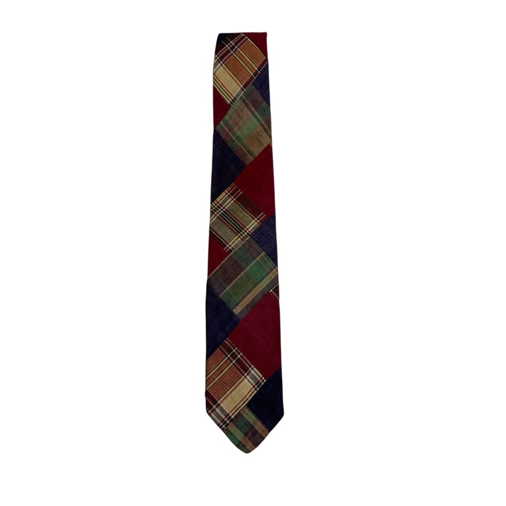 Vintage Robert Talbott Plaid Patchwork Madras Tie… - image 3